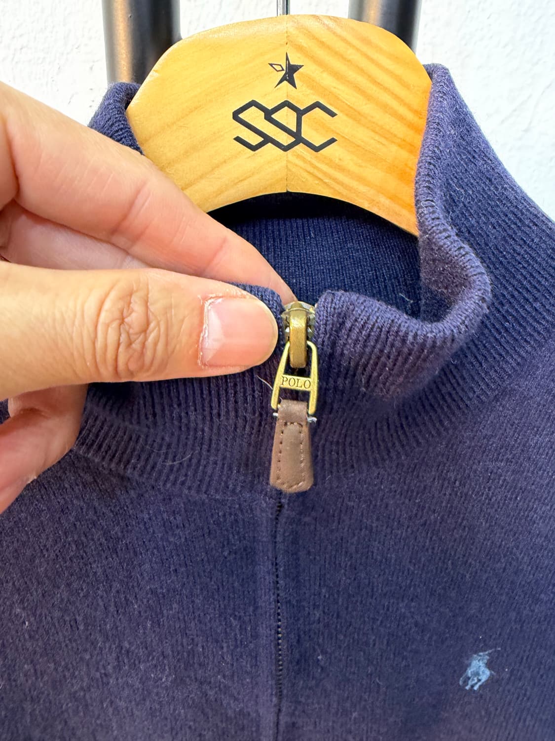 정품) 폴로랄프로렌 여성 엘보가죽 하프넥 니트 S 상품이미지4