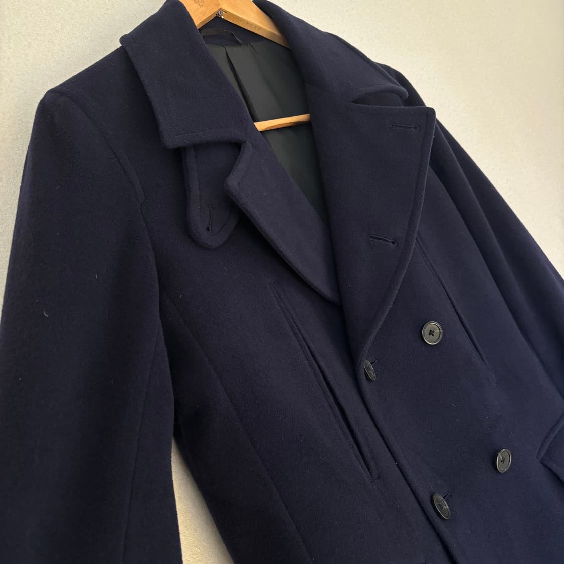 띠어리 네이비 더블 코트 XS 미니멀 실루엣 11FW 상품이미지4