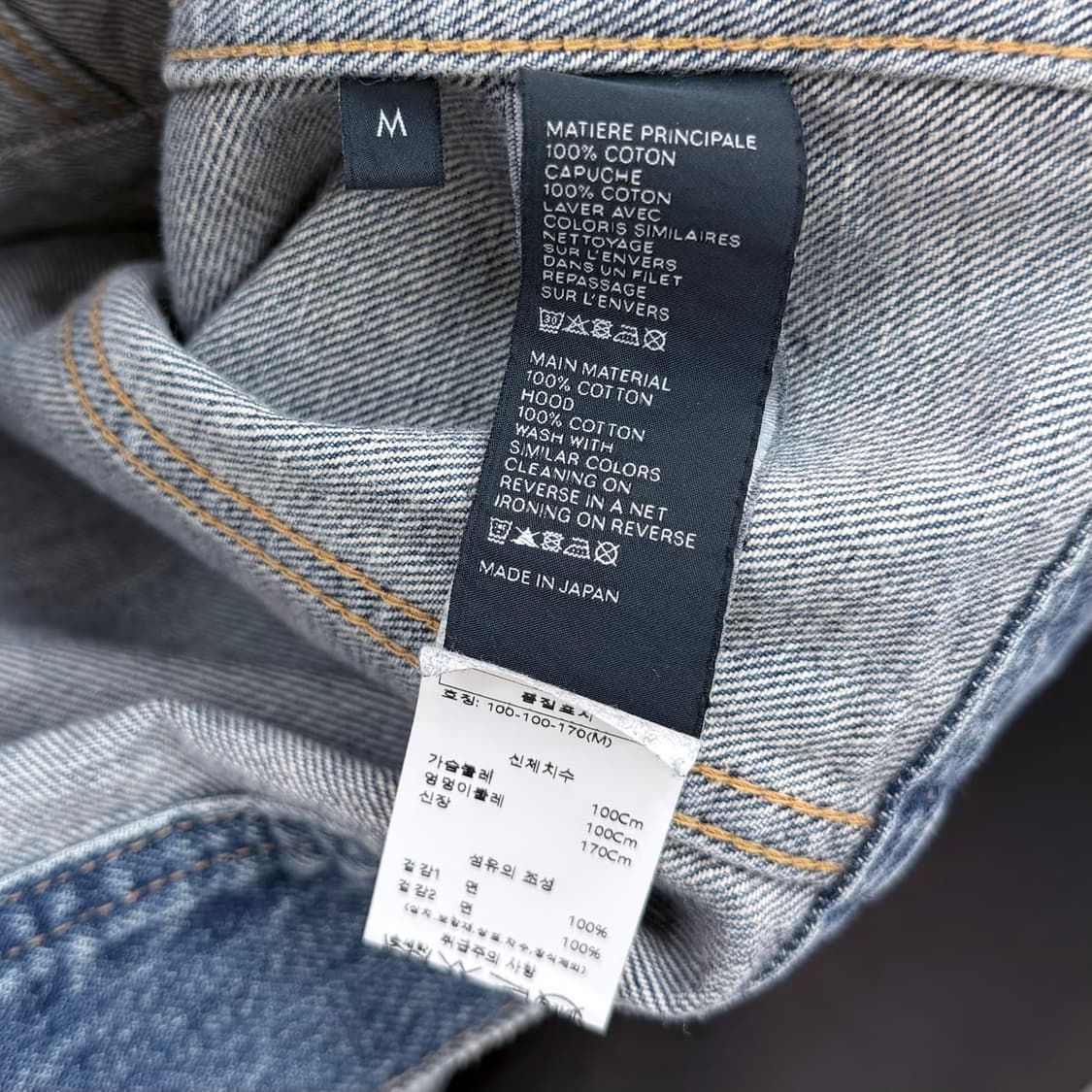 [S+급/M] 셀린느 백로고 후드 데님 청자켓 그레이 상품이미지6