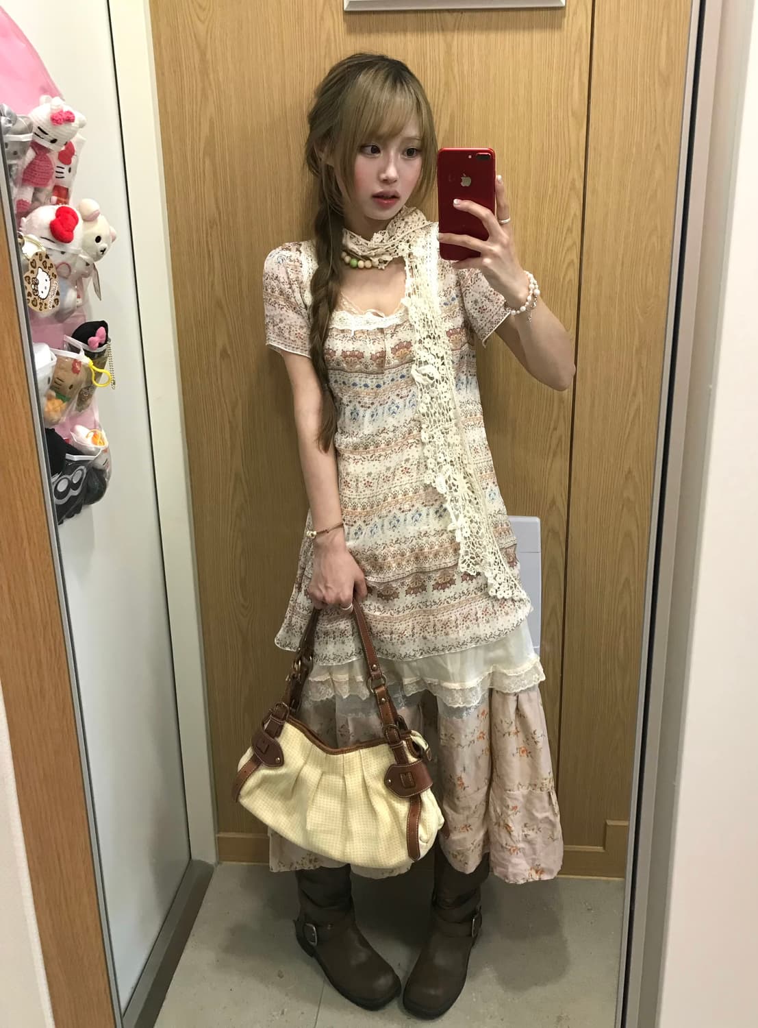 플라워 너드모리 베이지 하구미 데일리 코디세트 상품이미지3