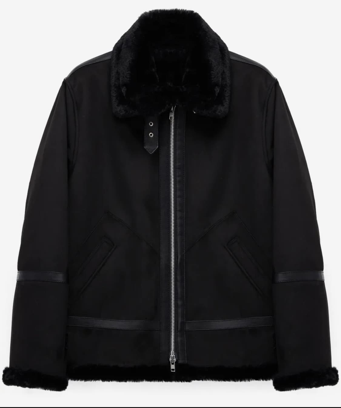 솔리드 스웨이드 무톤 자켓 (블랙) 상품이미지1