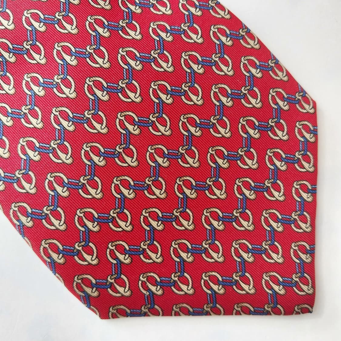 펜디 실크 레드 체인 패턴 넥타이 10cm A+등급 K1864
 상품이미지8