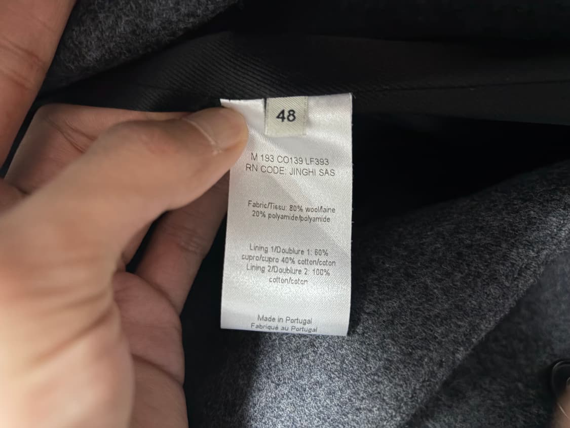 르메르 19FW 더블 브레스티드 울 코트 / 48 / 차콜 상품이미지5