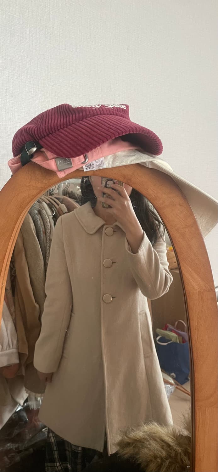 모리걸 빈티지 아이보리 둥근카라 코트 🤍 상품이미지6