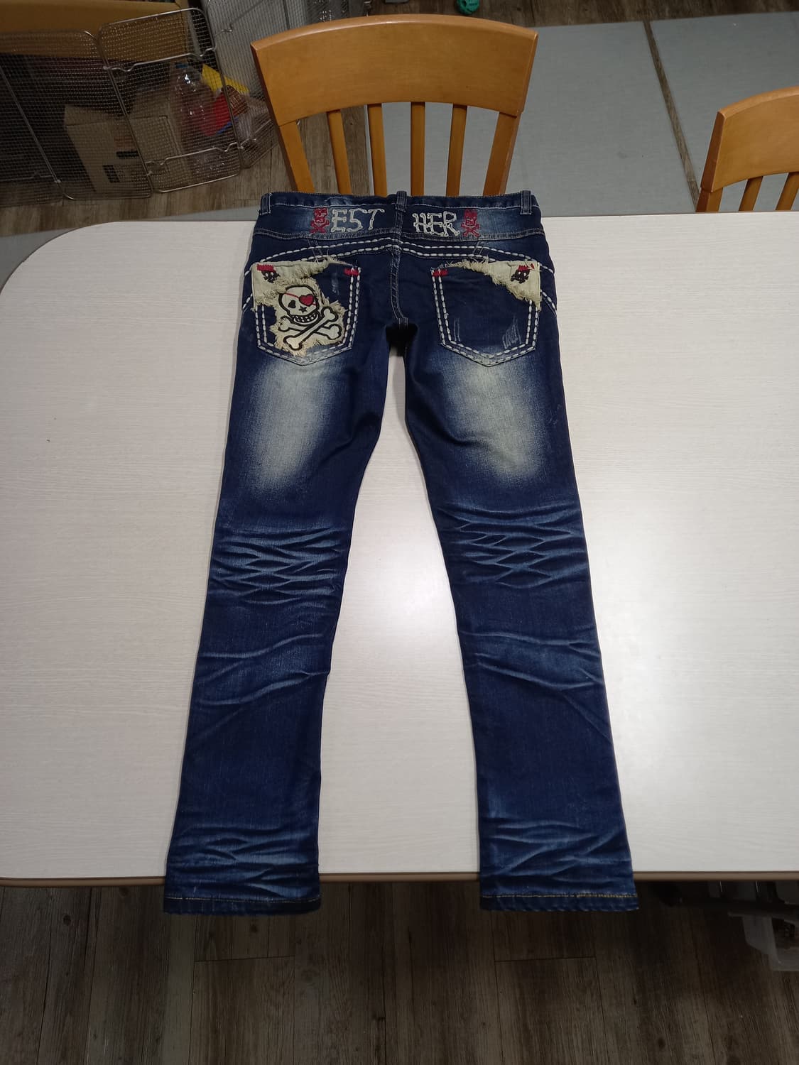 32 ESTHER 약골반 워싱 스판스키니 진청 32-370 상품이미지2