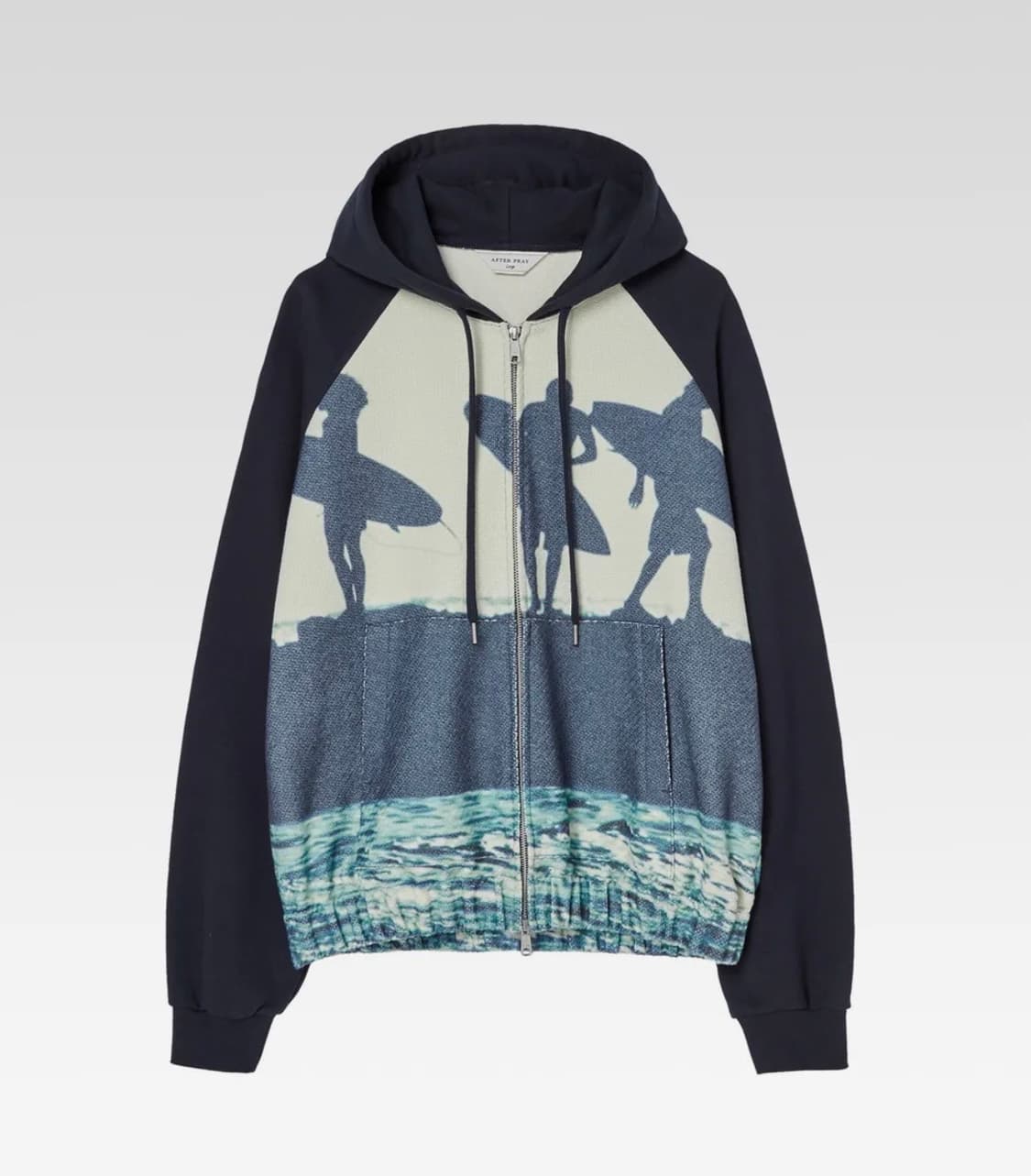 (M) 애프터프레이 풀 프린트 패널 후드집업 네이비 상품이미지1