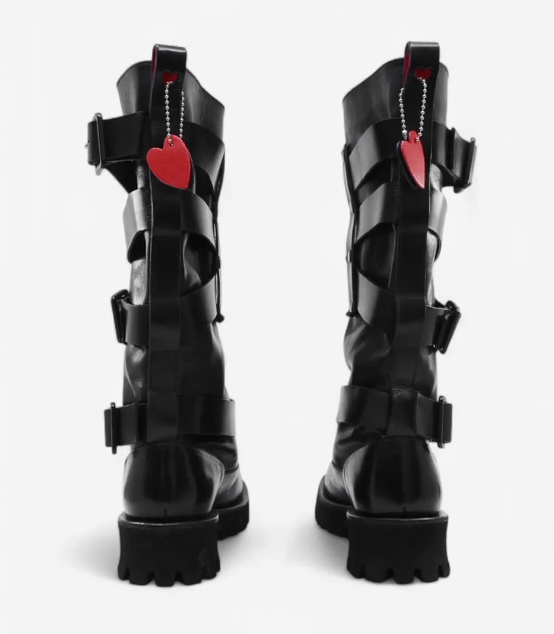 나야와시 x 야세 벨티드 홀스하이드 부츠 블랙 상품이미지5