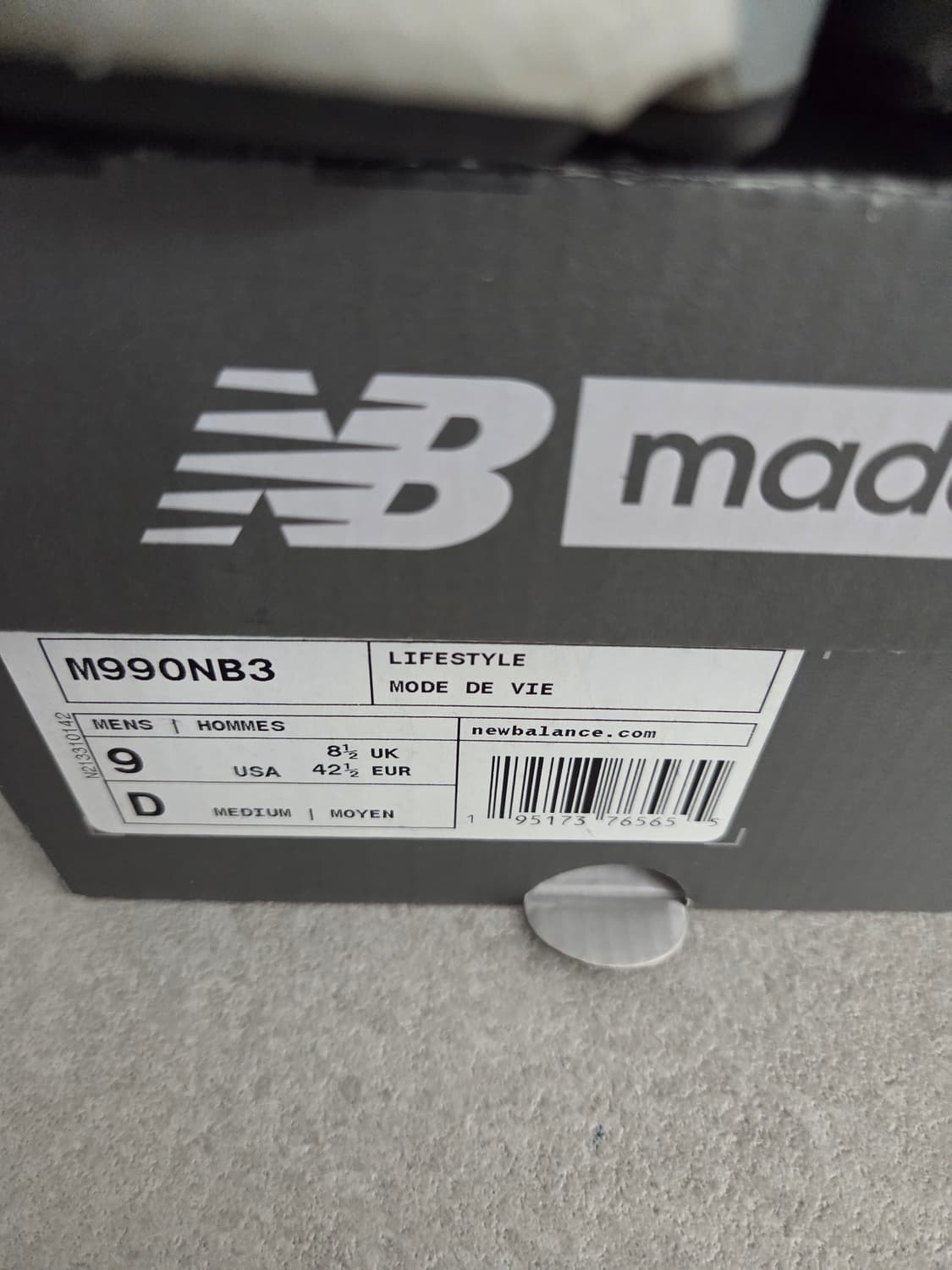 뉴발란스 990v3 네이비 270 (991 992 993) 상품이미지8