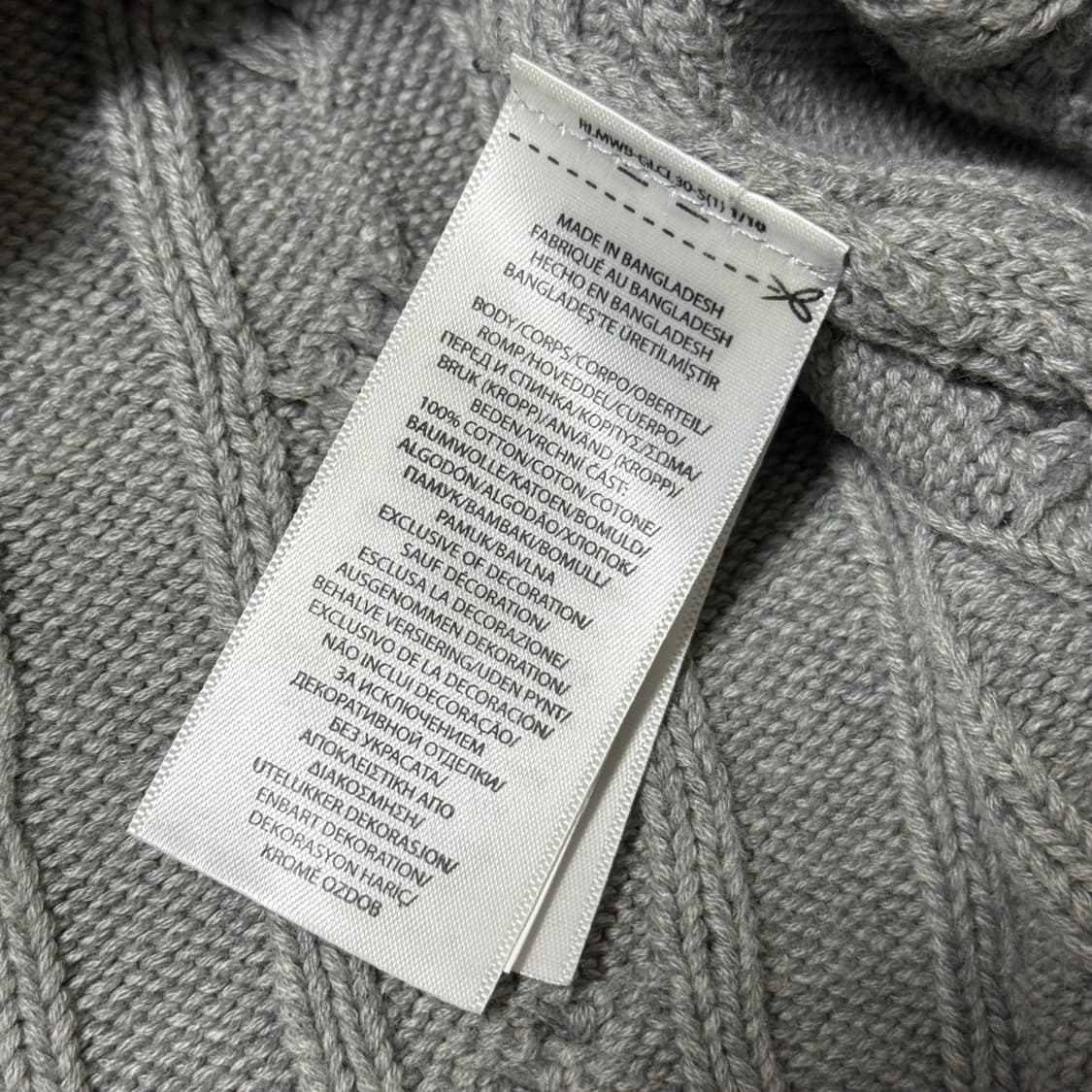 폴로 랄프로렌 꽈배기 니트 반집업 L 상품이미지7