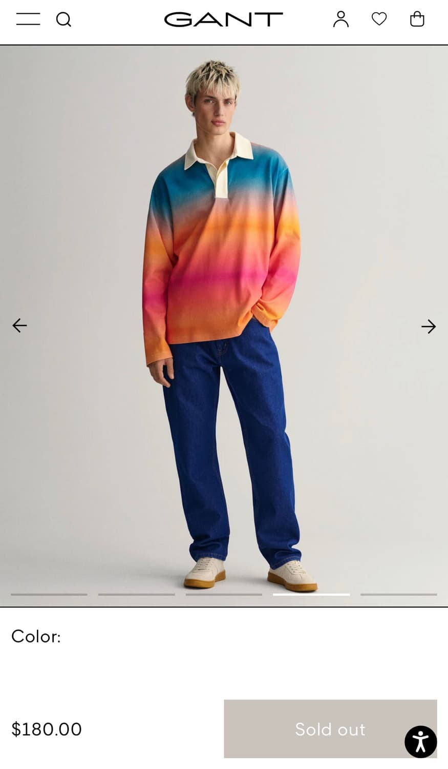 간트 gant 그라데이션 럭비티 폴로셔츠 긴팔티셔츠 XL 상품이미지2