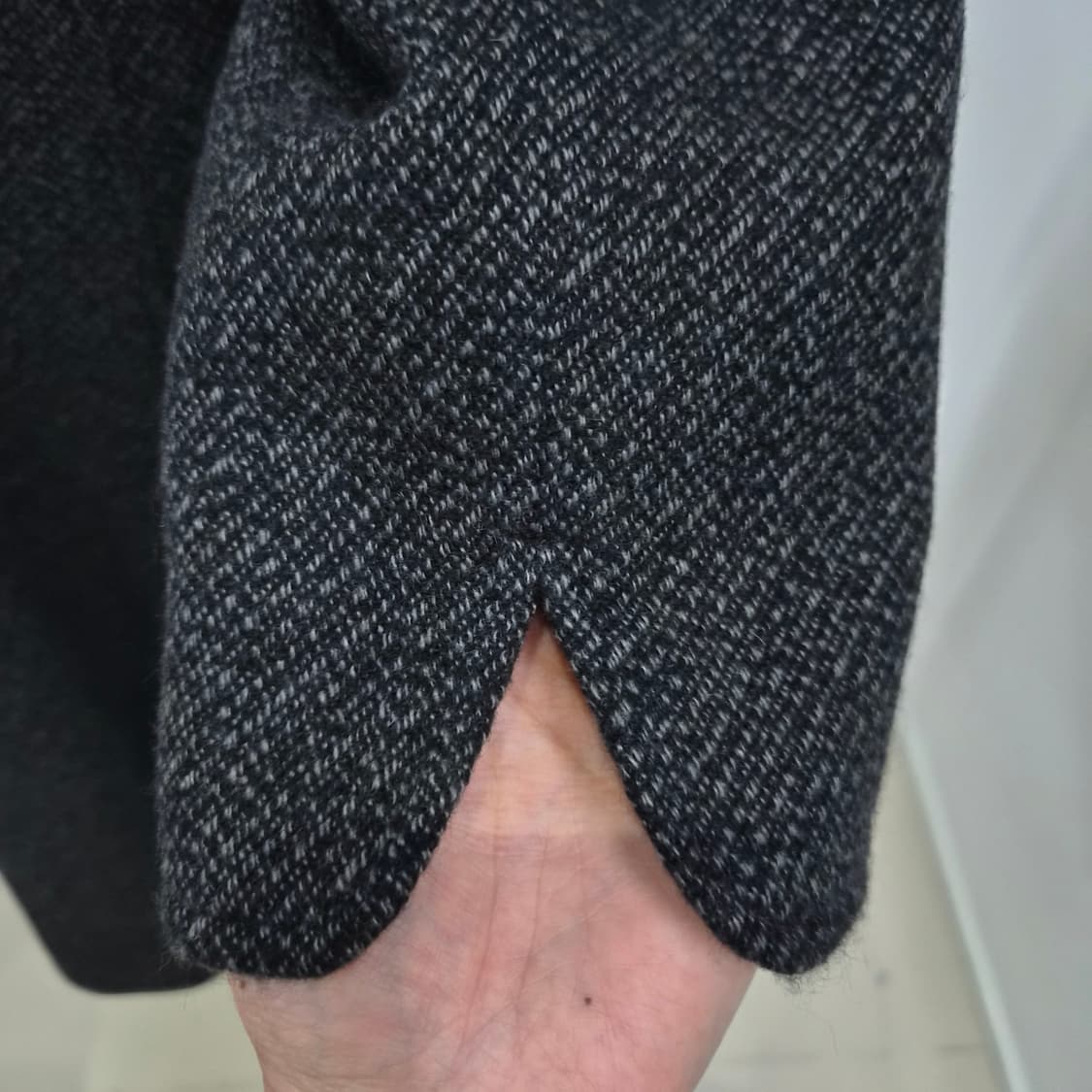 캐시미어 100% 헤링본 그레이 여성 롱코트 상품이미지7