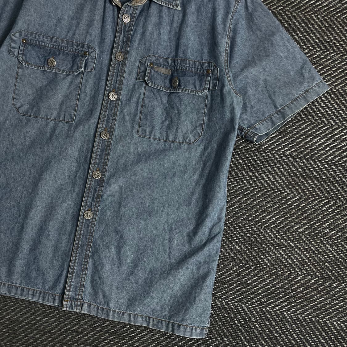00s 캘빈클라인 아메카지 워싱 데님 셔츠y 3360 상품이미지3