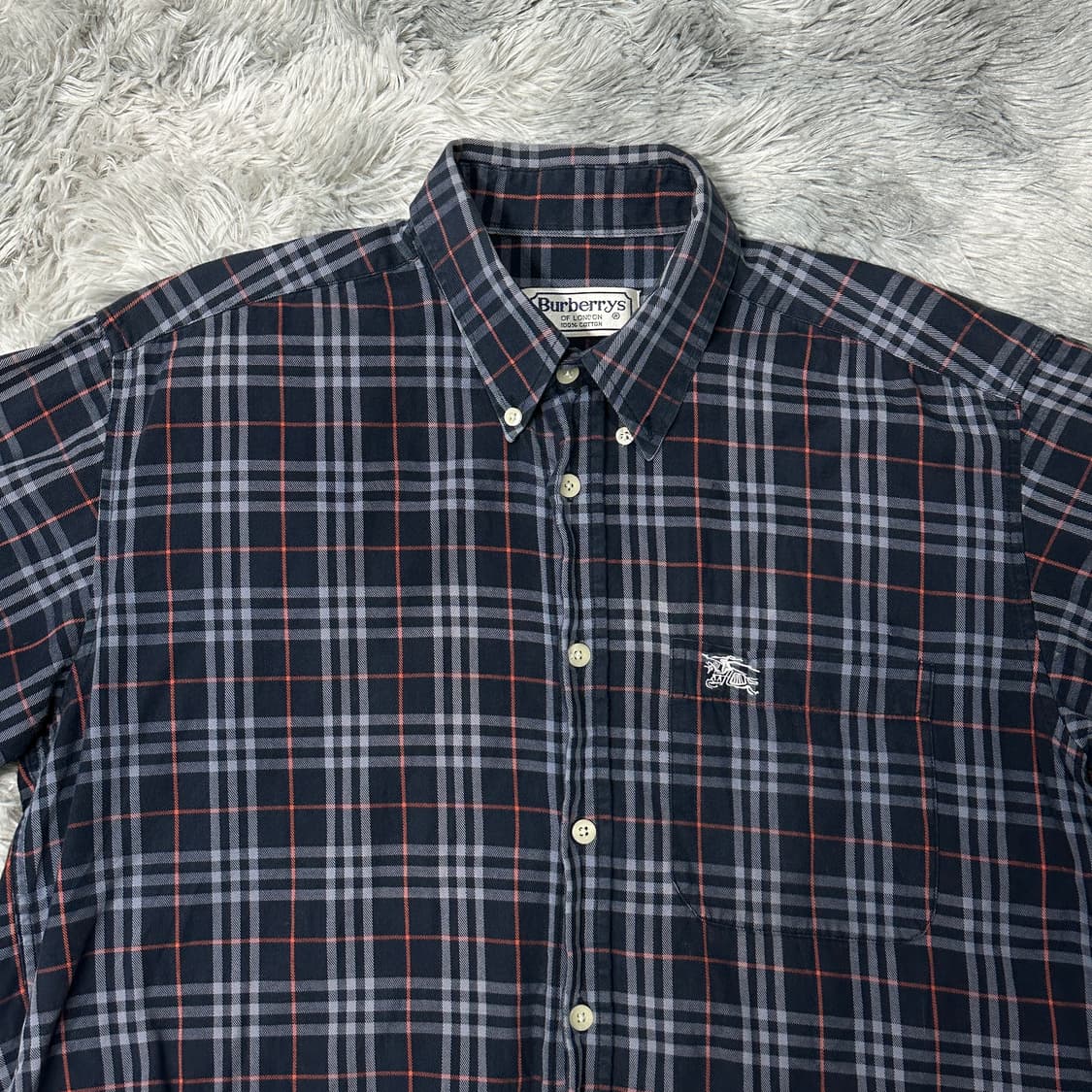 버버리 90s 반팔 체크셔츠 L 상품이미지2