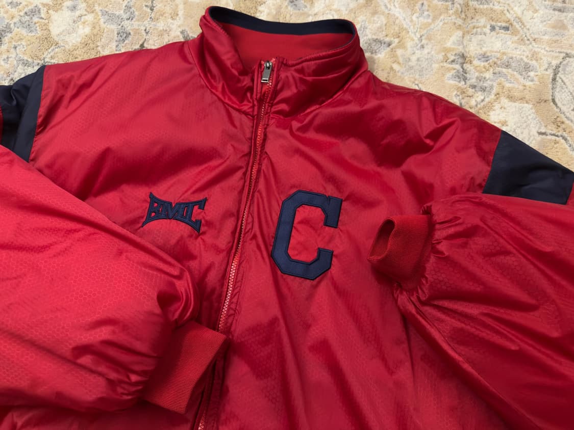 [BIVIC] 90s 올드스쿨 바시티 패딩 점퍼 레드 (3-5XL) 상품이미지1