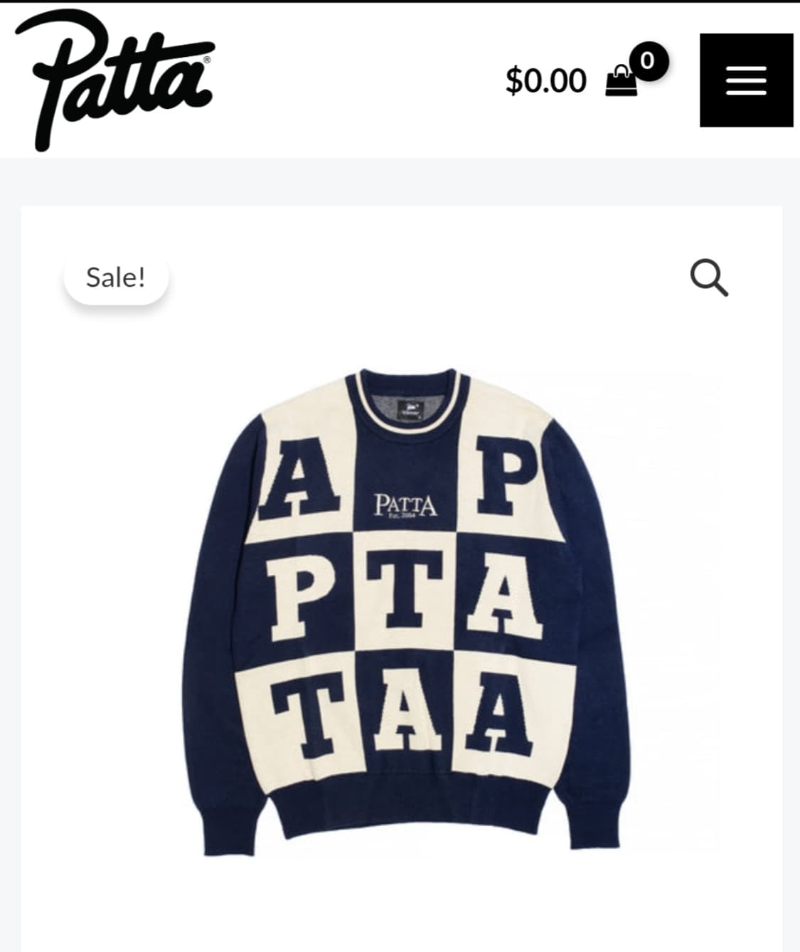 파타 patta 알파벳 니트스웨터 100~105 상품이미지1
