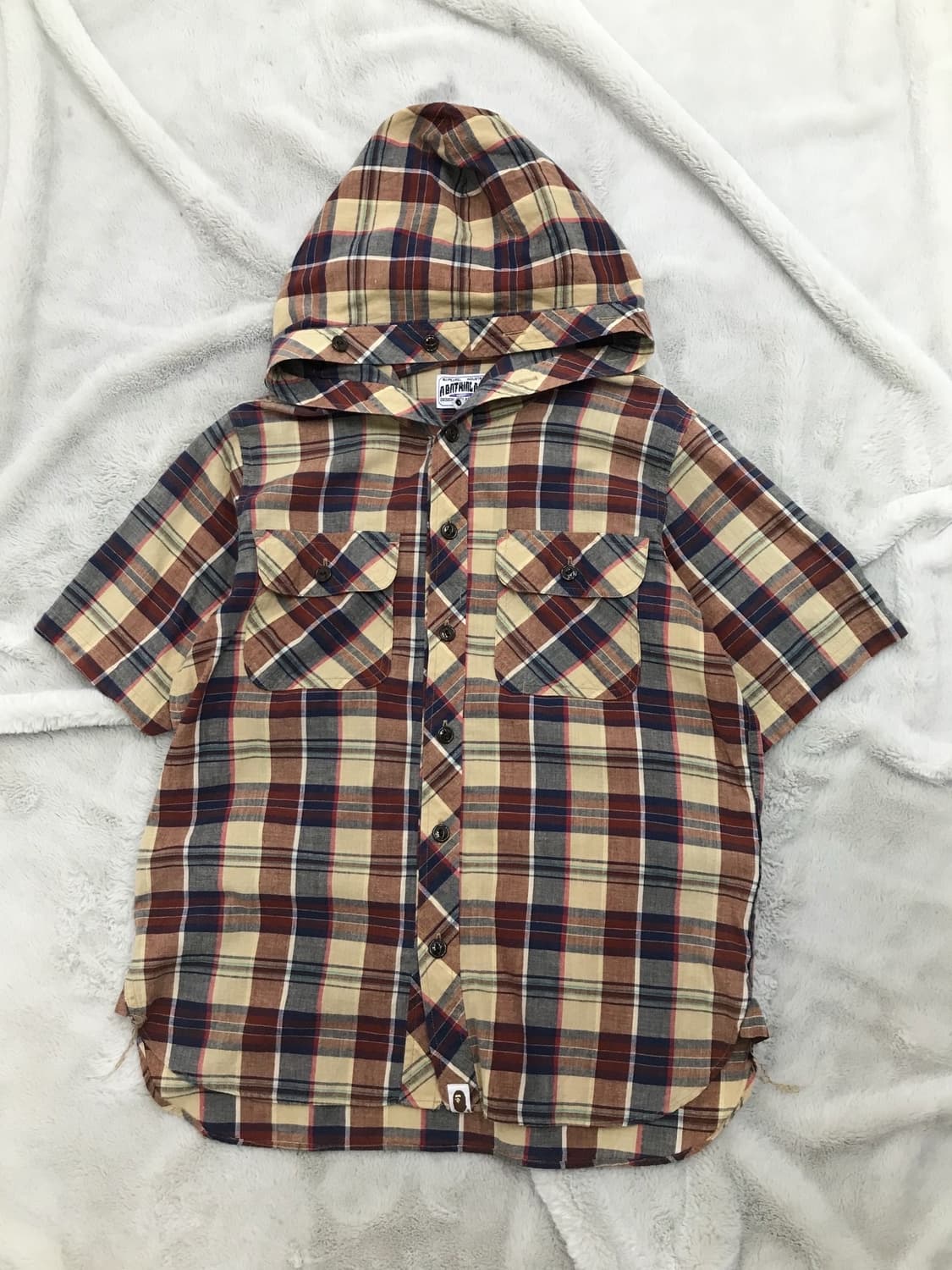 < Bape Check Pattern High Neck Hooded Ja 상품이미지9