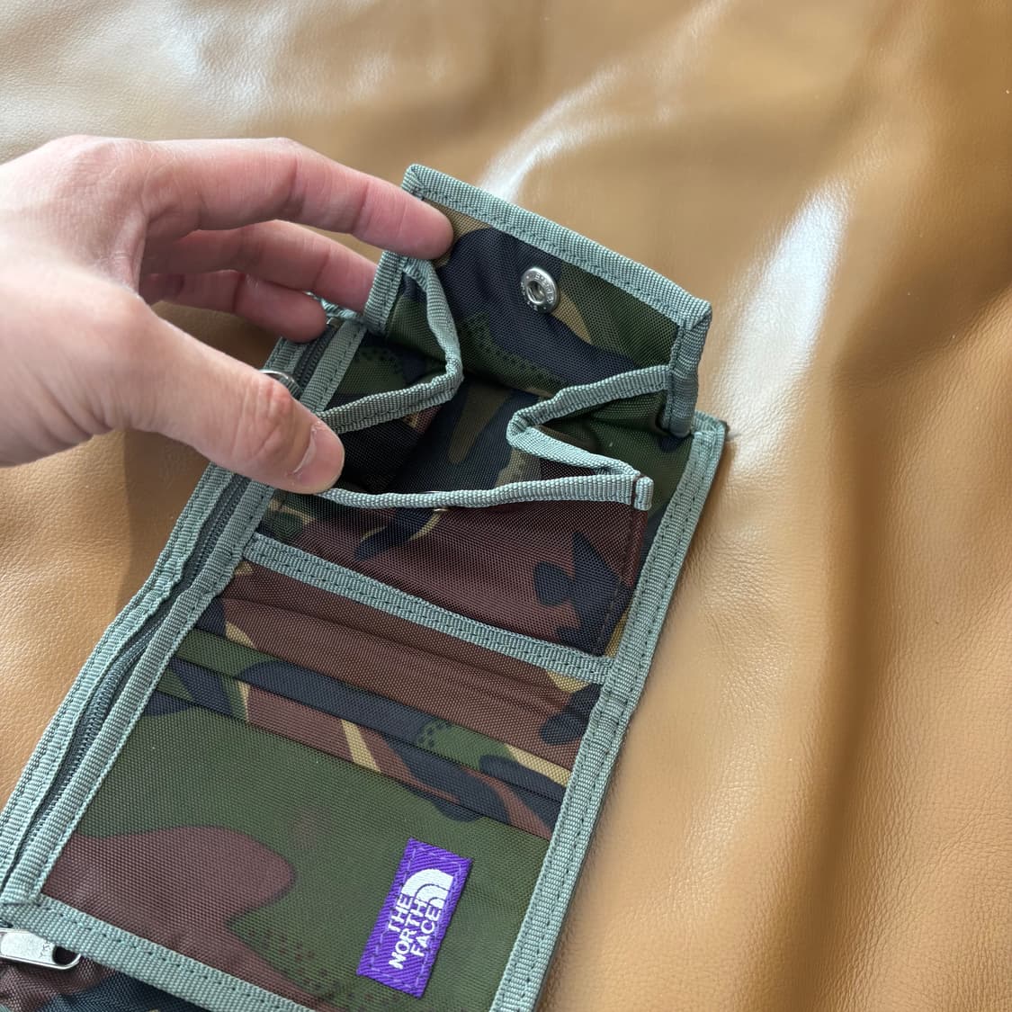 나나미카 노스페이스 퍼플라벨 폴딩 월렛 지갑 카키 카모 상품이미지6