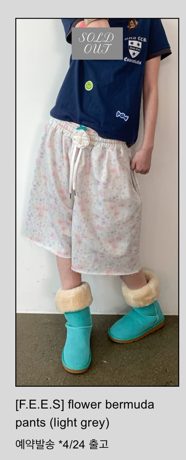 샵페어리 flower bermuda pants (light grey)  상품이미지2