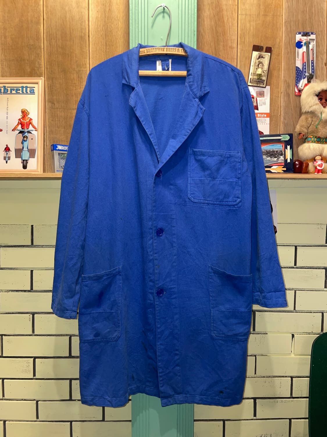 1980–1990s Vintage French Blue Shop Coat 상품이미지1
