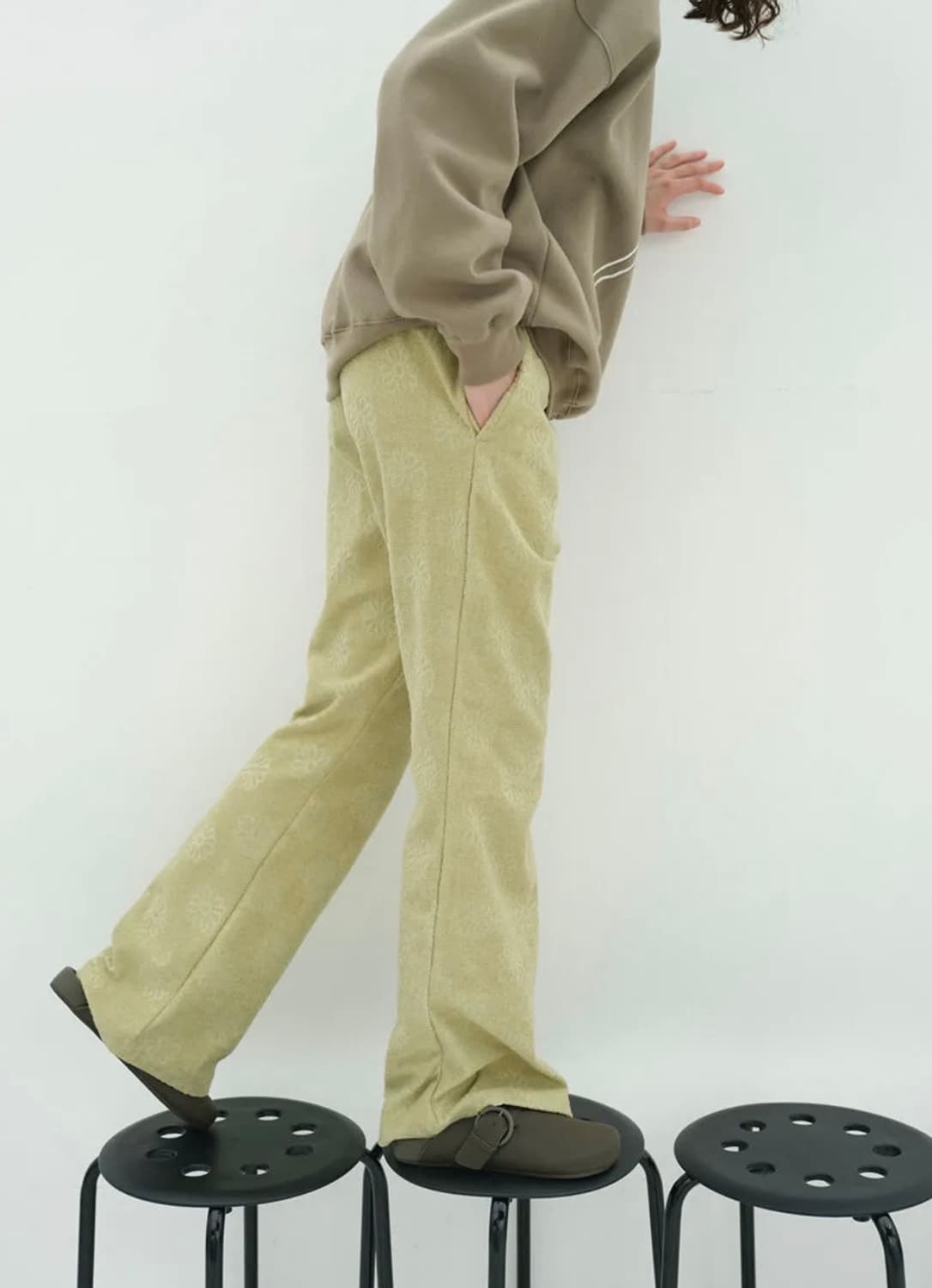 엔조블루스 테리 플라워 밴딩 팬츠 m 상품이미지1