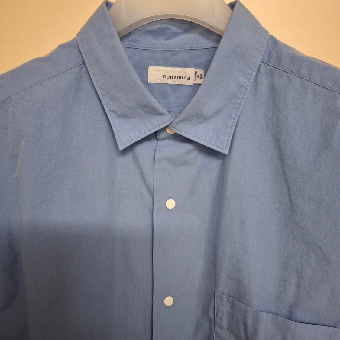 [M] 나나미카 윈드셔츠 반팔 숏슬리브 삭스 블루 nanamica 상품이미지2