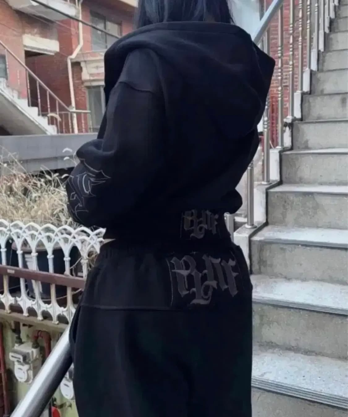 플리즈노팔로우 바시티 헤비웨이트 셋업 블랙 상품이미지1