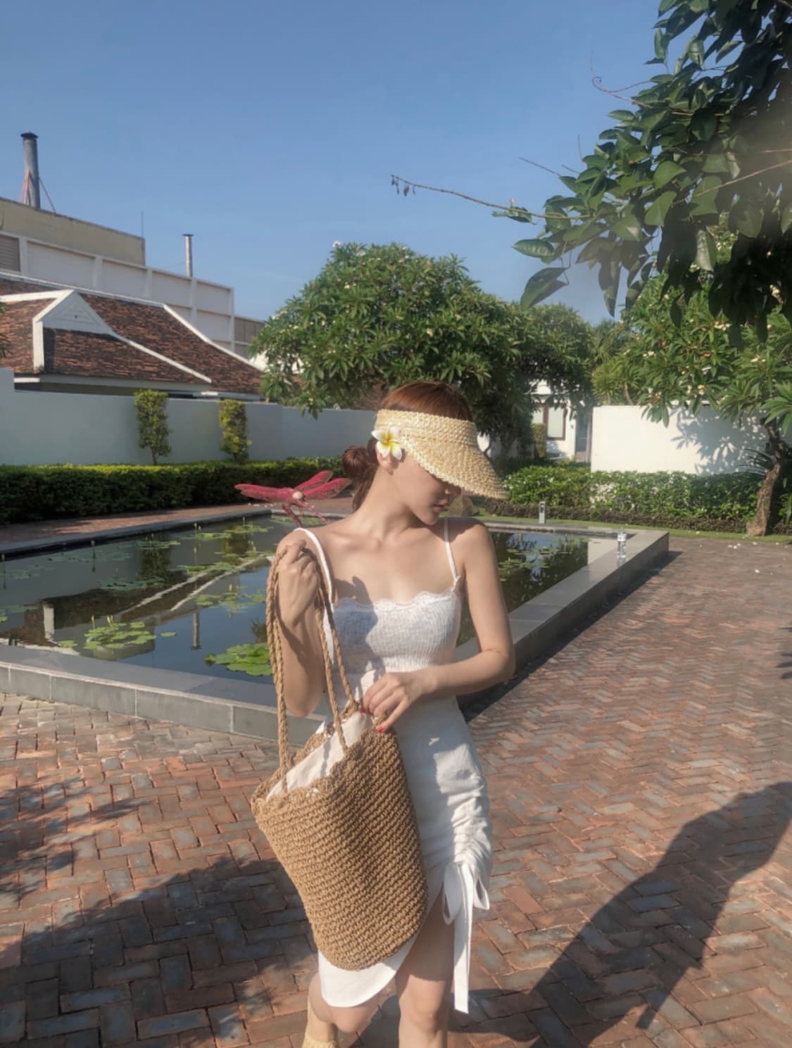 다크로맨스 스트랩 프렌치 카미, 레이스 나시, 레이스 슬리브리스 상품이미지5