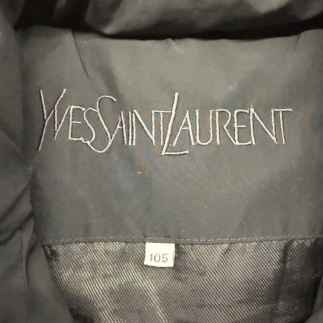 [정품/105] 입생로랑 그린 패딩 조끼 YSL 로고 b19 상품이미지4