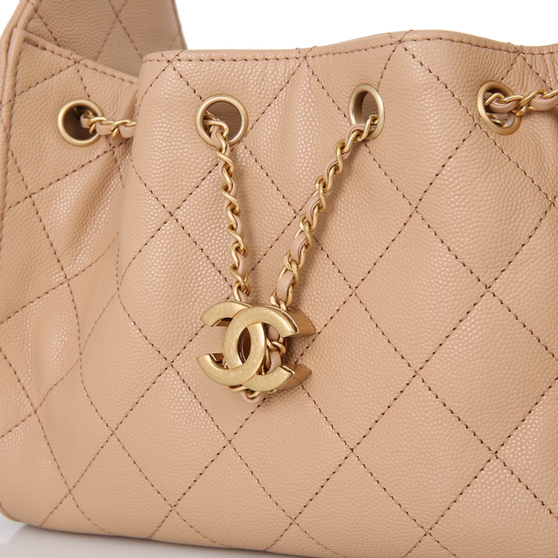 샤넬 25백 미니 캐비어 베이지 금장 체인숄더백 AS5631 상품이미지10