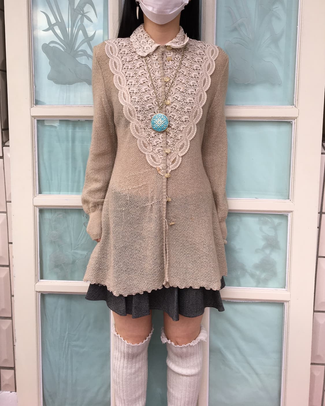 Crochet trimming net shirt 상품이미지1