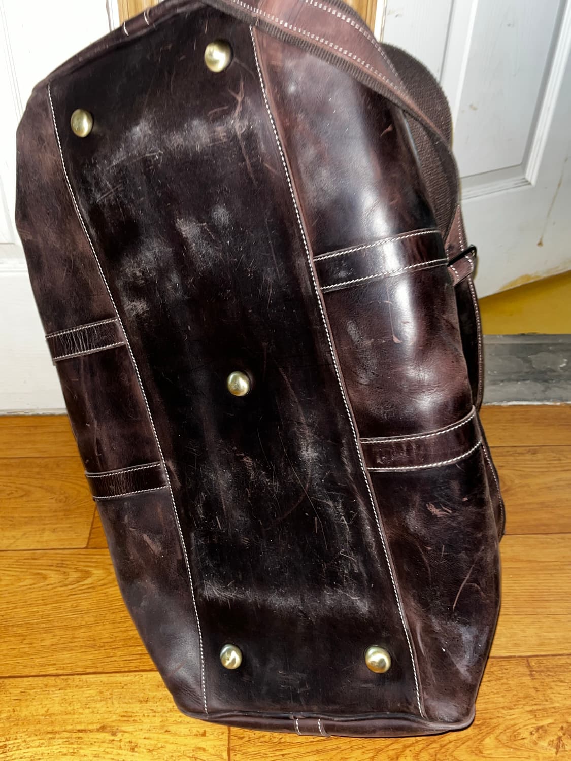 가죽 레더 보스턴백 크로스백 브라운 상품이미지3