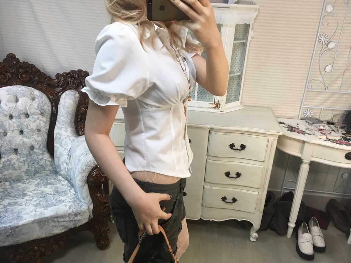 Jpn vintage white ruffle pintuck blouse 상품이미지4