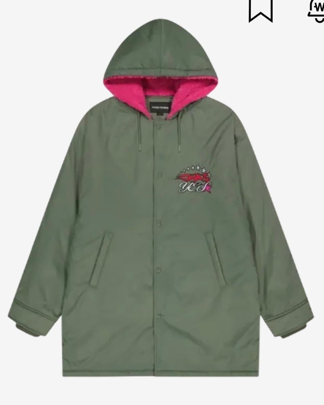 구해요) 예스아이씨 헤어리 라이닝 롱파카 세이지 그린 상품이미지1