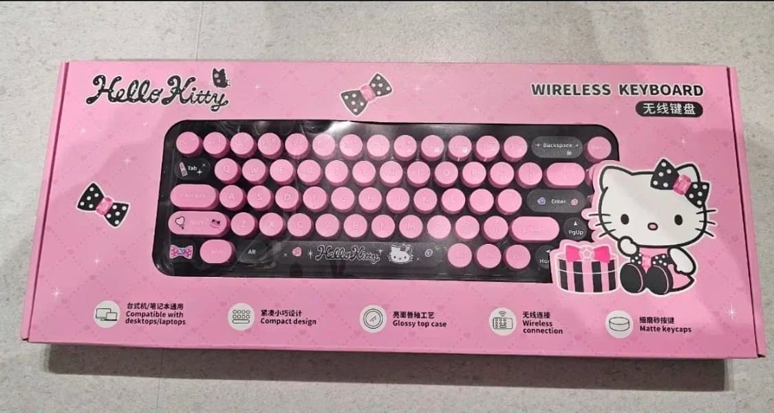 미니소 헬로키티 무선 키보드 핑크 새상품 상품이미지1