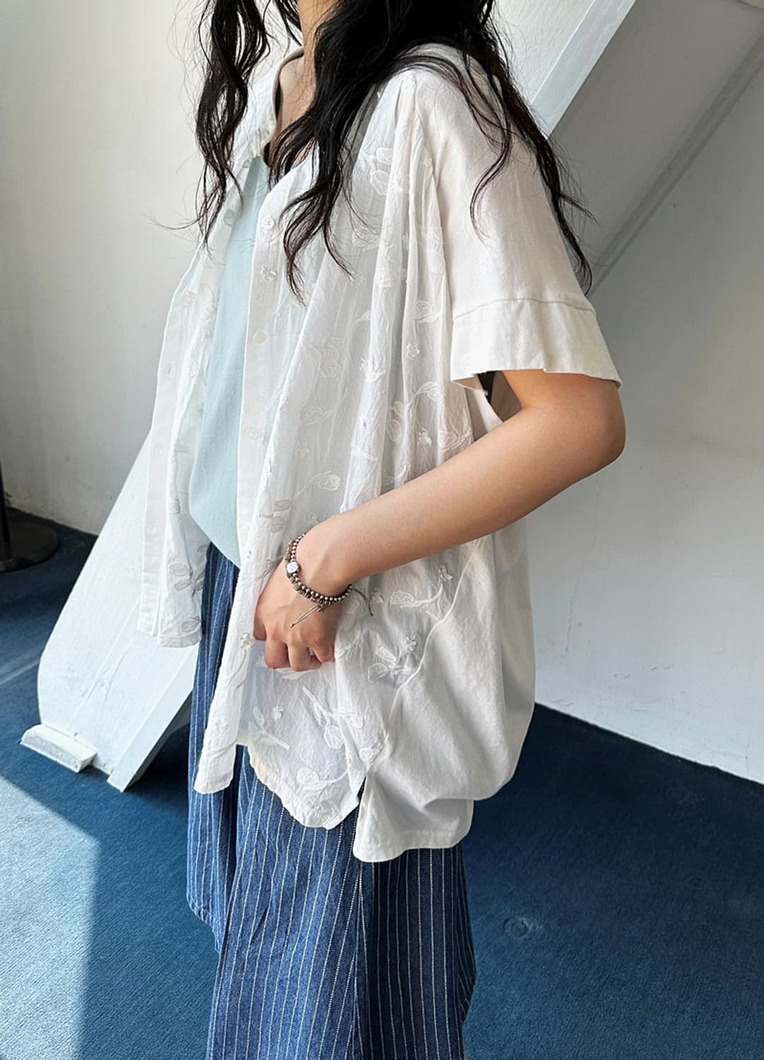Double face stitch shirt top 상품이미지10
