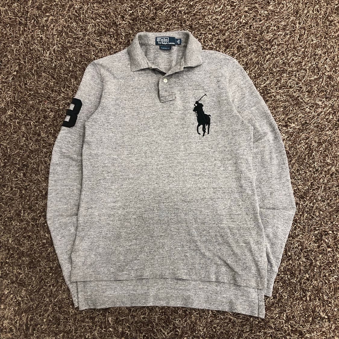 폴로 랄프로렌 빅포니 그레이 롱슬리브 카라 티셔츠 상품이미지1