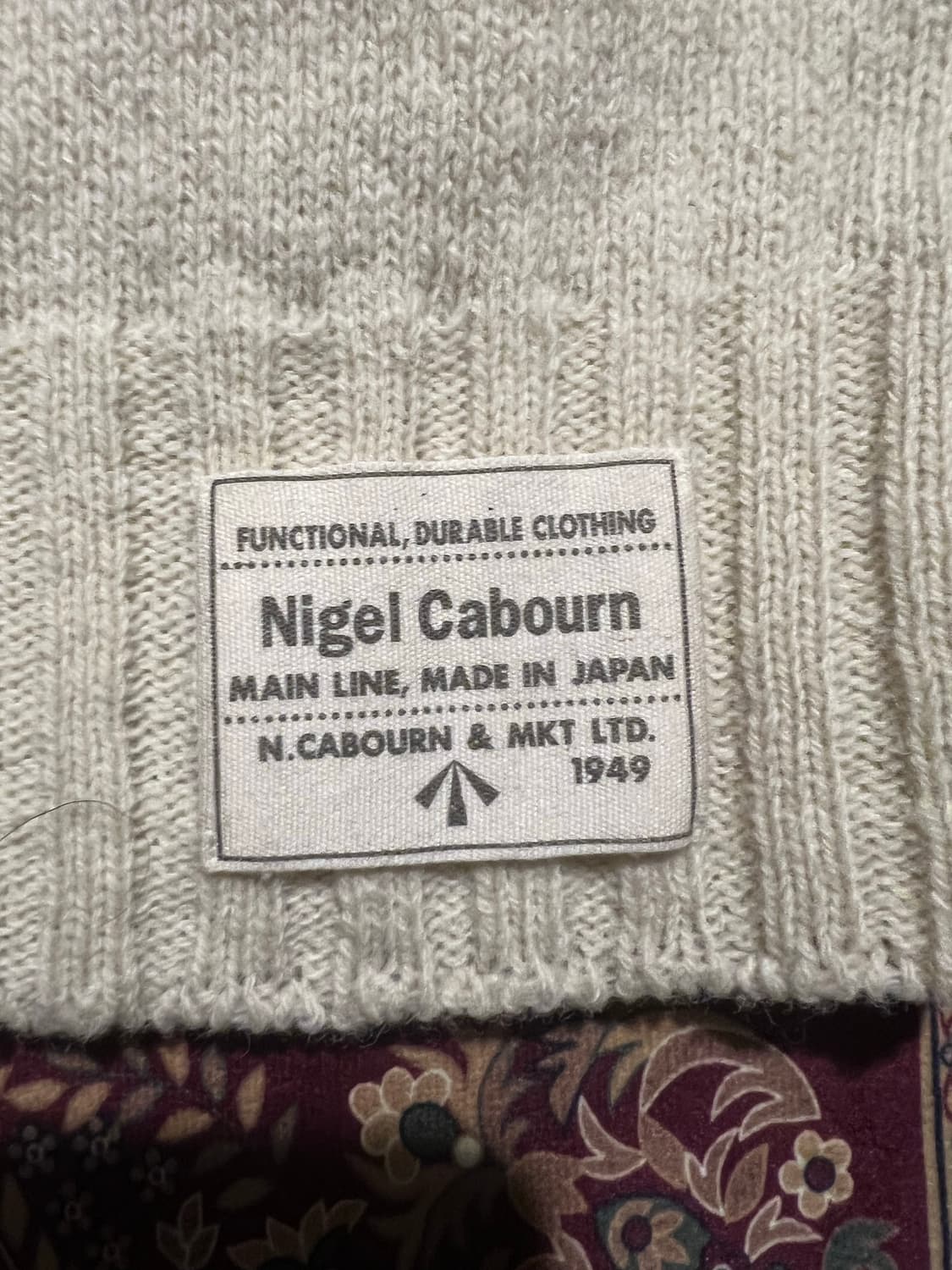 Nigel Cabourn MAIN LINE 케이블 니트 하프넥 상품이미지4