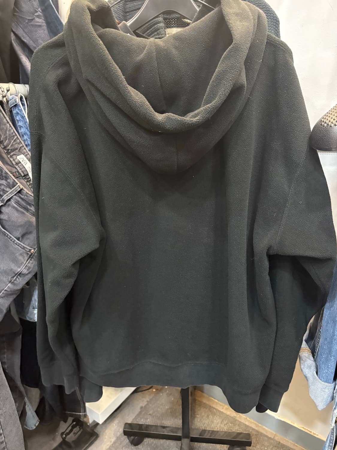 커버낫 블랙 플리스 풀오버 후드티 L 상품이미지3