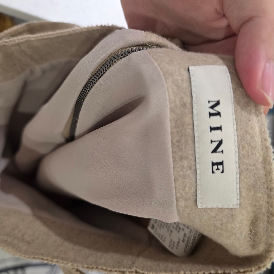 마인 울 혼방 벨트 스커트 베이지 64-94 상품이미지5