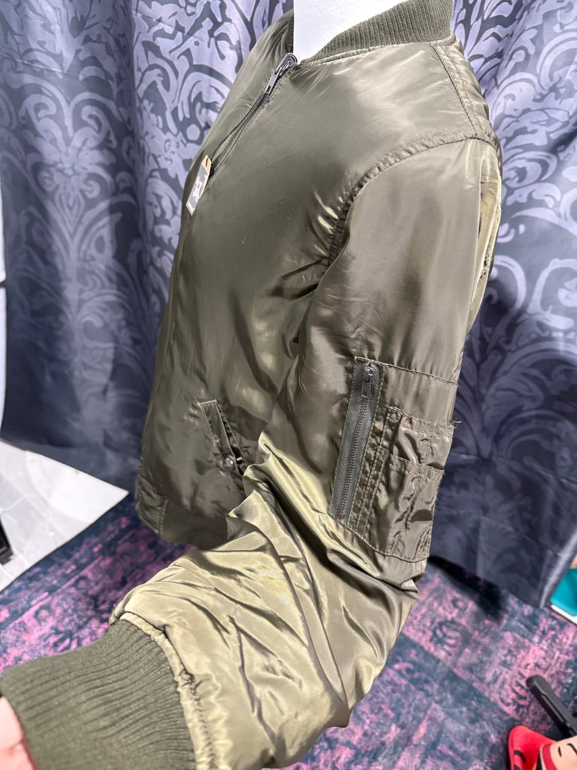 리버시블 양털 카키 항공자켓 상품이미지2