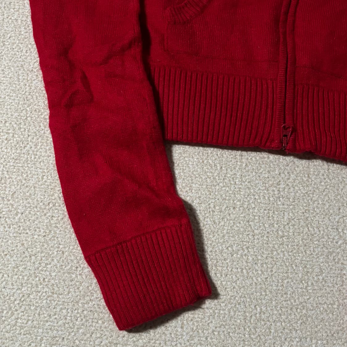 빈티지 아베크롬비 레드 딱붙 니트집업 상품이미지3