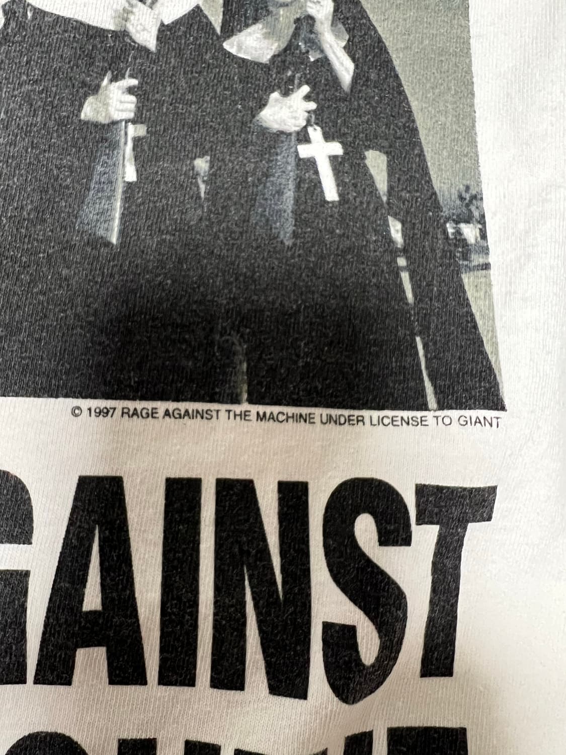 90s 빈티지 ratm 수녀 밴드티 XL사이즈 상품이미지4