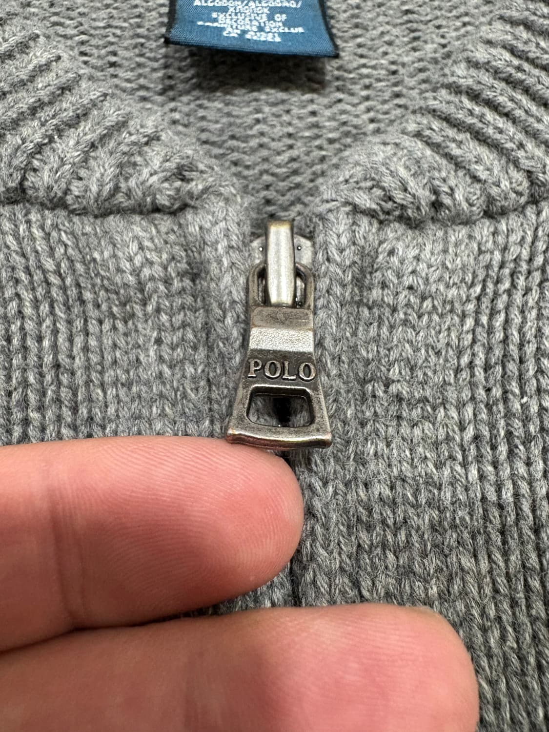 폴로 랄프로렌 그레이 니트집업 빅포니 상품이미지4