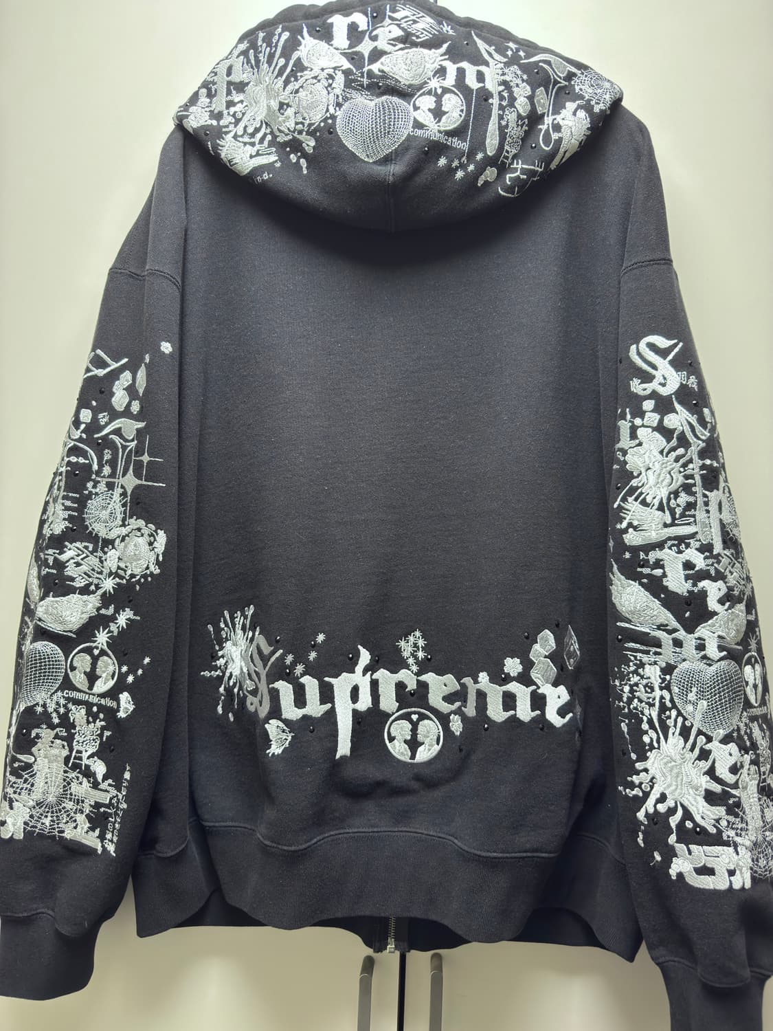 Aoi Zip Up Hooded Sweatshirt Black 상품이미지5