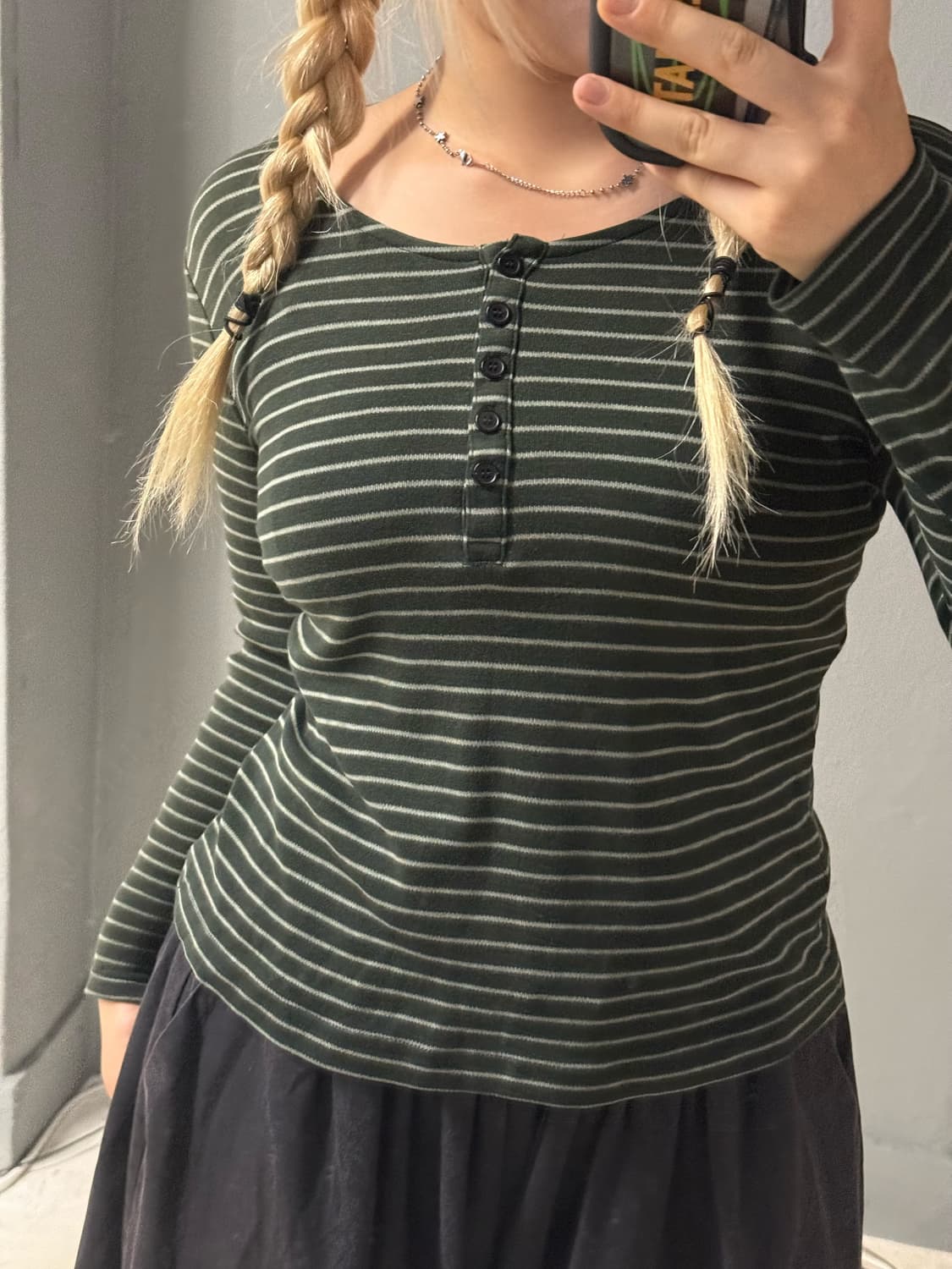 stripe pattern button-up long sleeve 상품이미지2