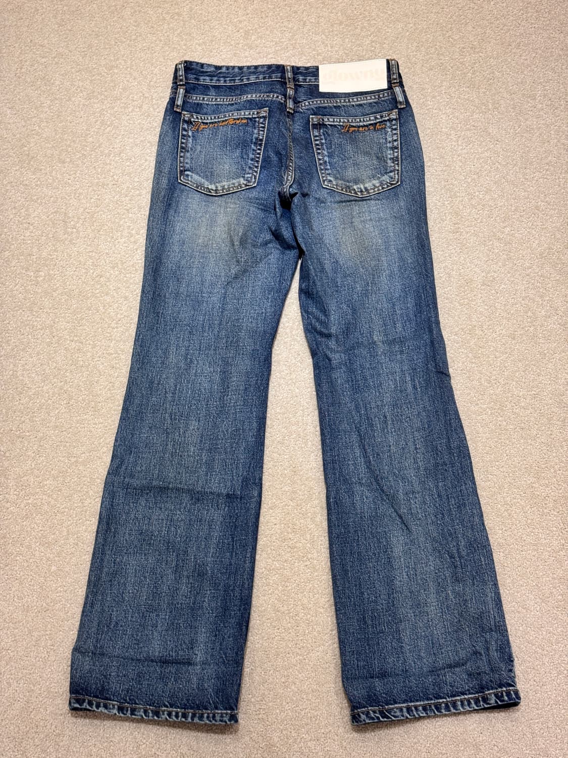 글로니 더블 벨티드 부츠 컷 데님 진 블루 (s) 상품이미지2