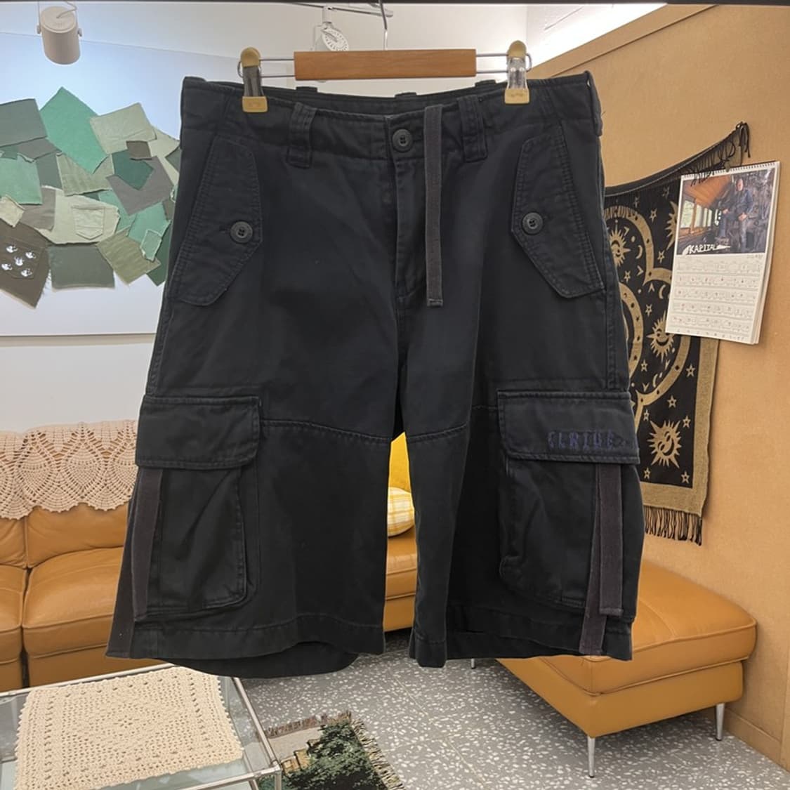 빈티지 스트릿 캐주얼 멀티포켓 스트랩 카고 반바지 70 C11529 상품이미지3