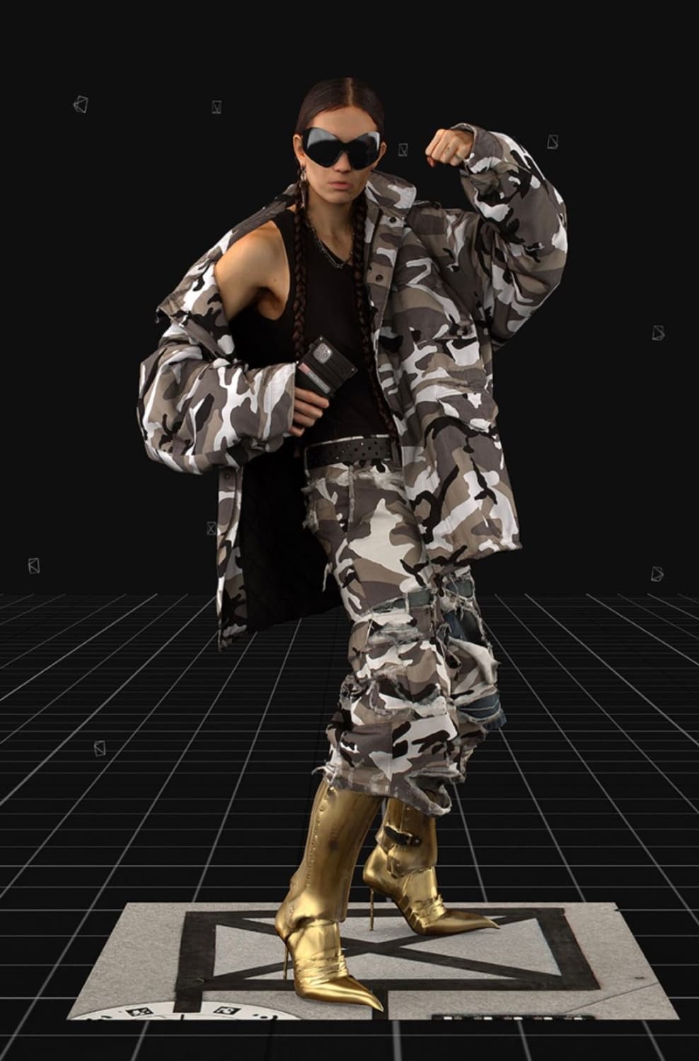 발렌시아가 스노우 카모 오프숄더 자켓 상품이미지5