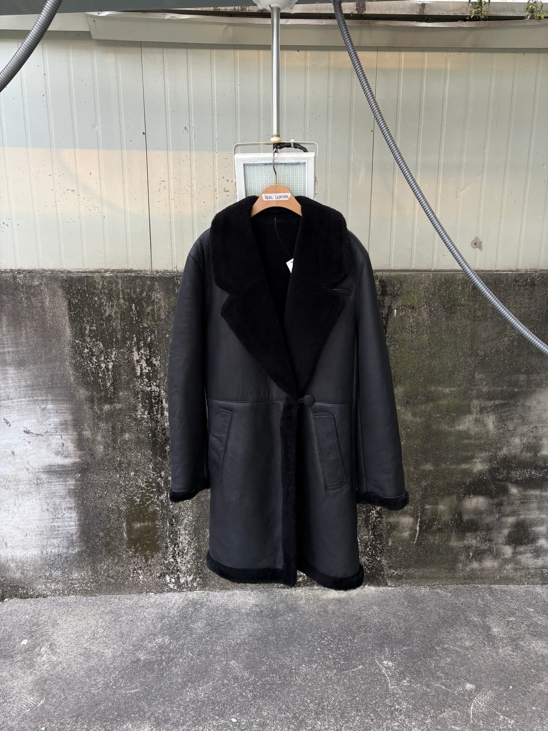 90‘s 타케오 키쿠치 리얼 레더 쉽스킨 시어링 무스탕  상품이미지1