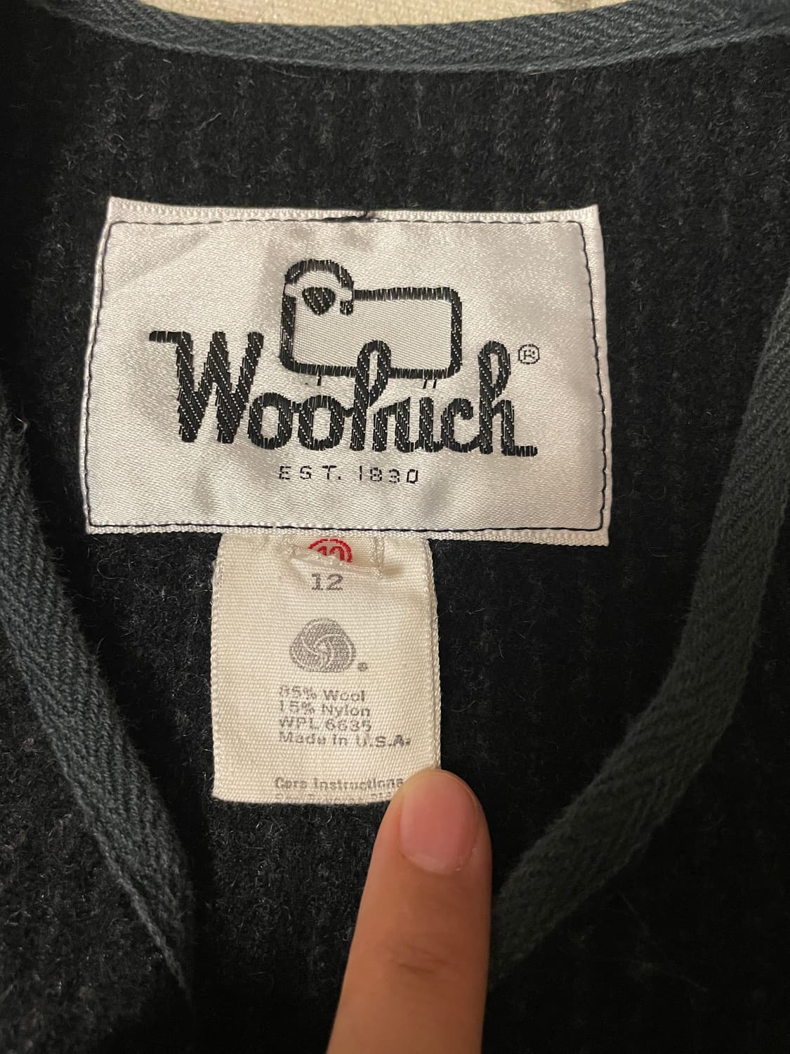 Woolrich 울 베스트 블랙 40 상품이미지2